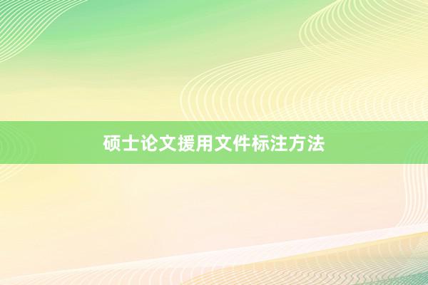 硕士论文援用文件标注方法